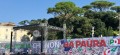 il palco del Partito Democratico a Piazza del Popolo a Roma