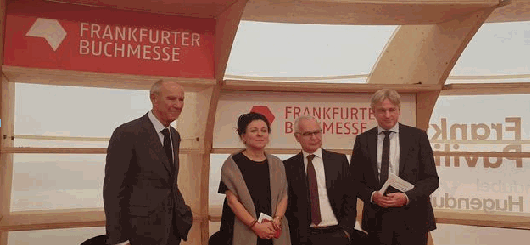 Eröffnungspressekonfer. mit Literaturnobelpreistr.Olga Tokarczuk, Francis Gurry,Heinrich Riethmüller, Jürgen Boos