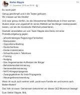 Aufruf von AfD Mitglied Räpple auf facebook
