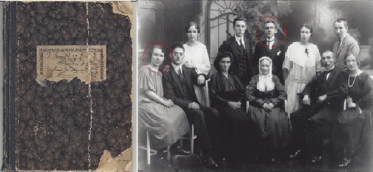 Tagebuch von St. Majchrzak u. Familienfoto (3. v.l.oben Stanislaus Majchrzak)