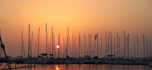 Sonnenuntergang in der Marina