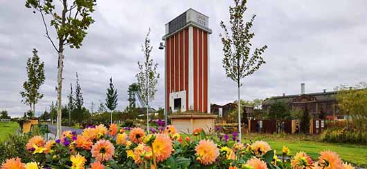 Das ehemalige Bergwerk West ist durch die Landesgartenschau eine blühende Parklandschaft geworden.