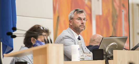 Der FPÖ-Bundesparteiobmann Norbert Hofer im Parlament Der FPÖ-Bundesparteiobmann Norbert Hofer im Parlament