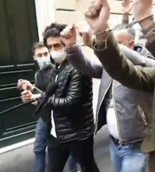 anti-lockdown protesters in Rome on 12 April 2021