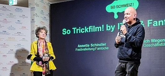 Annette Schindler (Festivalleitung Fantoche) und Ulrich Wegenast (ITFS) 