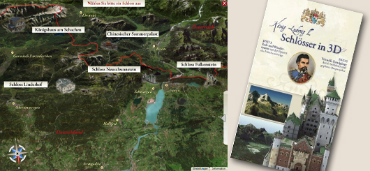 König Ludwig II. Schlösser in 3D