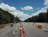 Straße zur US Air Base Ramstein neben der Kundgebungsfläche