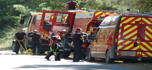 Sapeurs Pompiers en intervention le 3 août 2022 sur la commune de MANO 