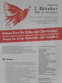 Aufruf des Stuttgarter Bündnisses zur Demonstration 