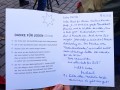 Innenseite der Antwort-Postkarte von Michael Ballweg an eine 'Querdenkerin', die ihm ins Gefängnis geschrieben hatte