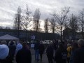 Blick auf die Bühne auf dem Parkplatz vor der JVA Stuttgart-Stammheim, 24.12.2022