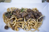 Manfrigoli with wild boar ragù.