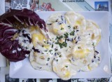 Gorgonzola cheese, radicchio, and walnut stuffed cappelletti 