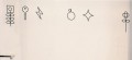 Kryptische Symbole an einer Türe.