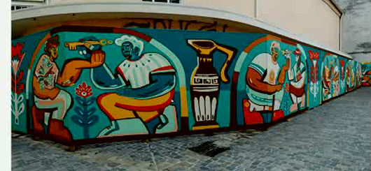 An dieser Stelle wurde nach einer Simulation dieser Entwurf realisiert, der erfolgreich Vandalismus mit Kunst bekämpft.