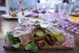 Platter and Tuscan wine from the Chianti hills
