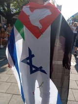 Teilnehmer mit Fahne, Aufzug, München, 01.09.2024
