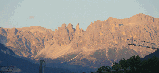 Bozen mit Blick zum Rosengarten