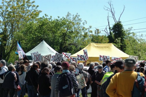 Manifestation contre le projet ferroviaire LGV sud ouest 